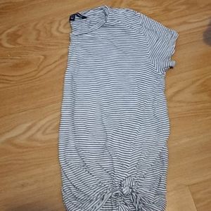 CALVIN KLEIN side knot striped tee